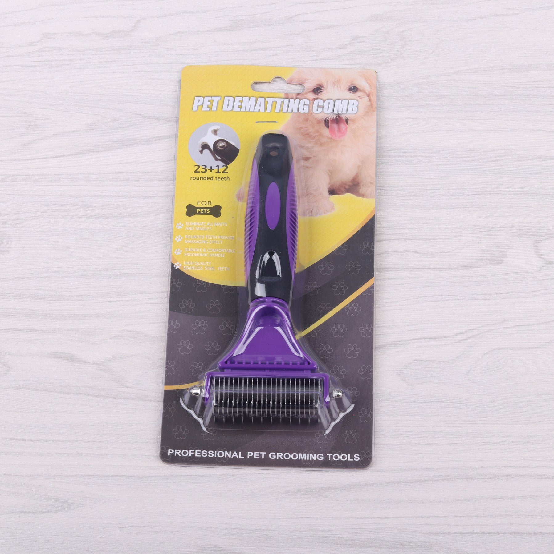 Stainless Steel Pet Dematting & Deshedding Comb