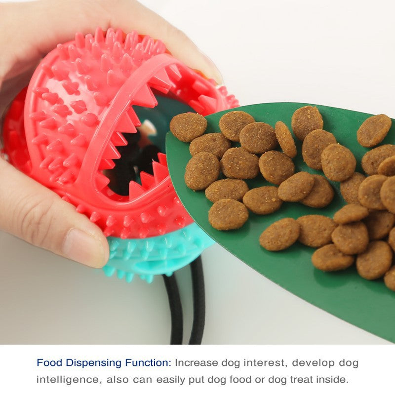 Suction Cup Dog Toy with Rope and Treat Ball