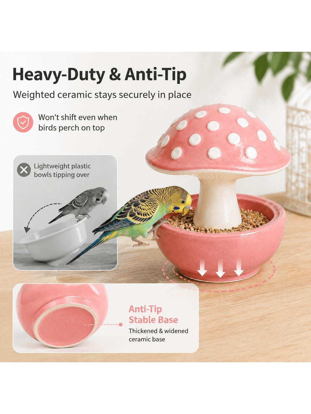 Ceramic Mushroom Bird Feeder