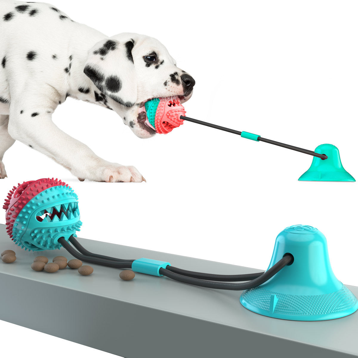 Suction Cup Dog Toy with Rope and Treat Ball