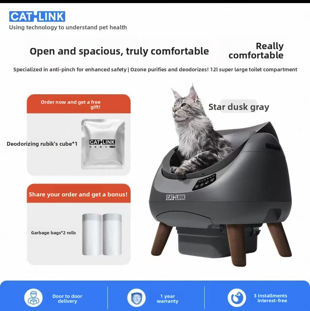Self-Cleaning Automatic Cat Litter Box