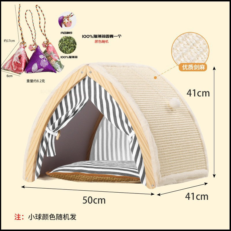 Cat Tent, Universal Sisal Pet Supplies For All Seasons, Cat Villa, Cat House, Foldable Cat House, Cat Nest, Summer Cool Nest