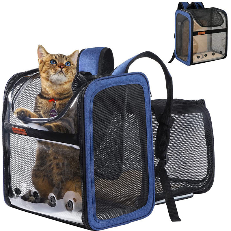 Transparent Pet Backpack Panoramic Breathable Pet Backpack Foldable Transparent Cat Bag Pet Bag