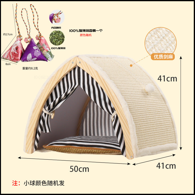 Cat Tent, Universal Sisal Pet Supplies For All Seasons, Cat Villa, Cat House, Foldable Cat House, Cat Nest, Summer Cool Nest