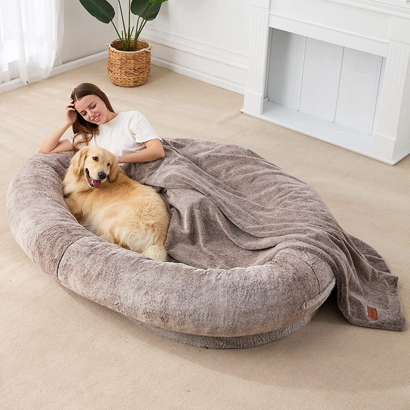 Oversized Human-Size Dog Bed with Washable Cover