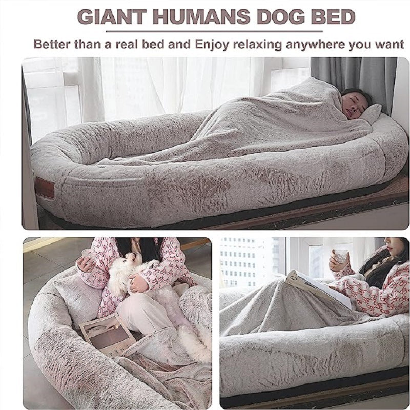 Oversized Human-Size Dog Bed with Washable Cover