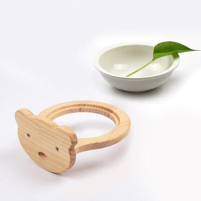 Solid Wood Hanging Pet Bowl for Cages
