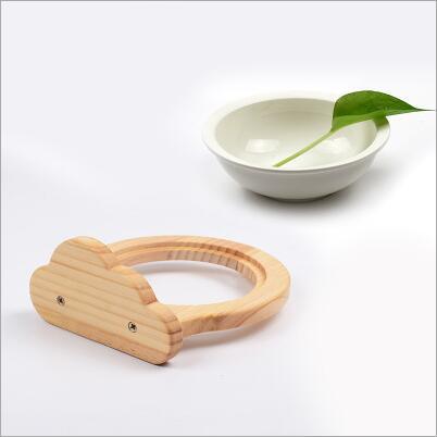 Solid Wood Hanging Pet Bowl for Cages
