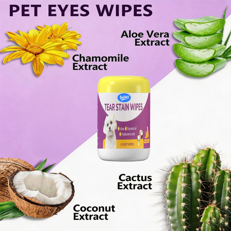 Pet Eye and Ear Cleaning Wipes for Stain and Odor Removal