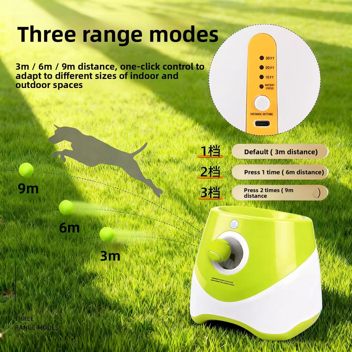 Automatic Pet Ball Launcher Toy with Tennis Balls