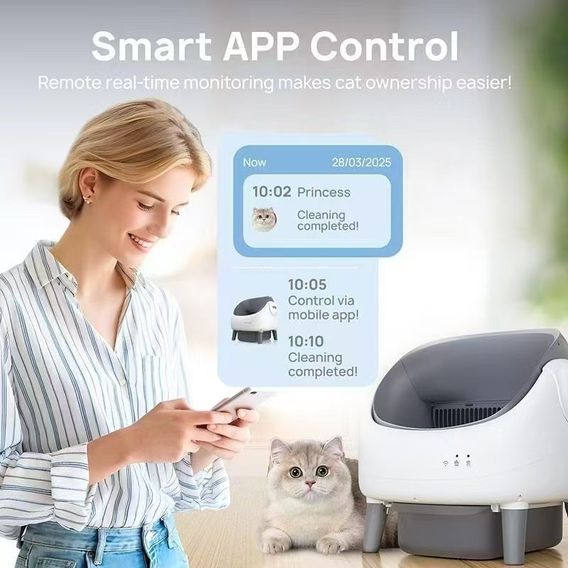 Smart App-Controlled Self-Cleaning Litter Box